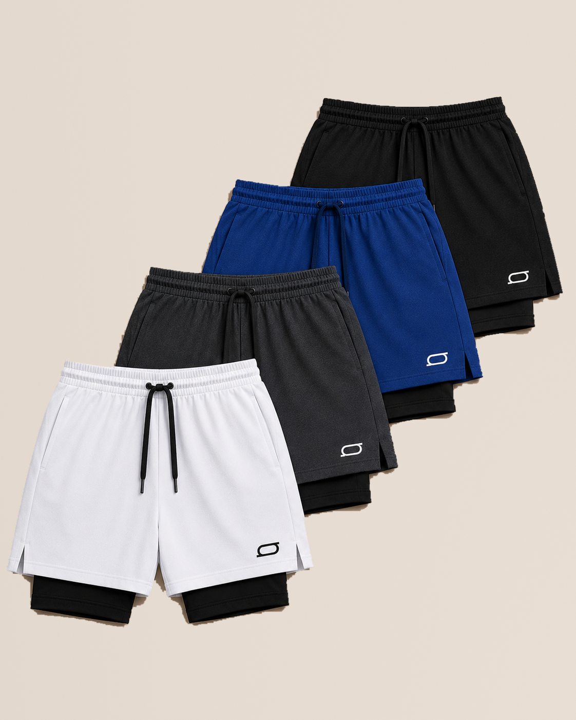 Kit com 4 bermudas 2 em 1 de compressão – composição de cores